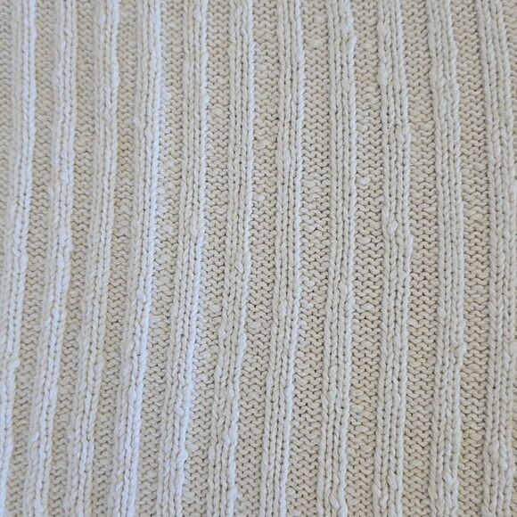 American Eagle Cream Beach Coastal Cotton Knit V-Neck Cardigan - Size Medium - Picture 6 of 14